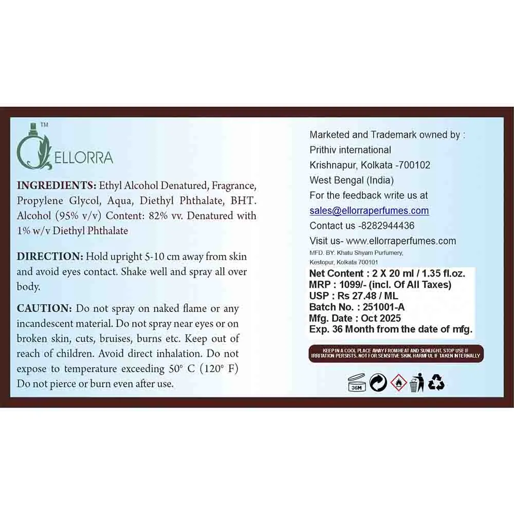 Ellorra Premium Pack of 2- Aqua & Flora Perfume