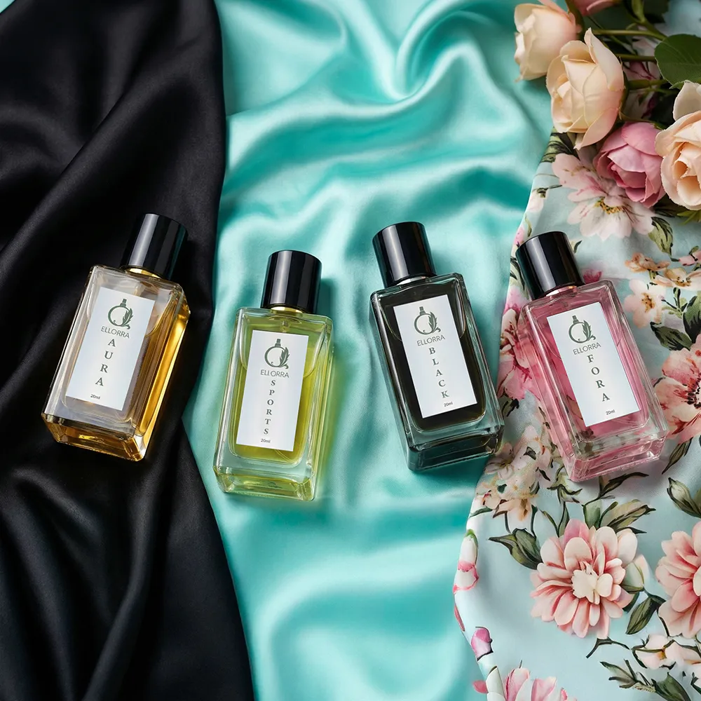 Ellorra Premium Pack of 4- Flora | Black | Sports | Aura Perfume